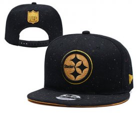 Wholesale Cheap Steelers Team Gold Logo Black Adjustable Hat YD