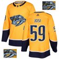 Wholesale Cheap Adidas Predators #59 Roman Josi Yellow Home Authentic Fashion Gold Stitched NHL Jersey