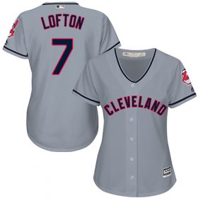 Wholesale Cheap Indians #7 Kenny Lofton Grey Road Women\'s Stitched MLB Jersey