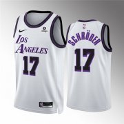 Wholesale Cheap Men's Los Angeles Lakers #17 Dennis Schroder White City Edition Stitched Basketball Jersey