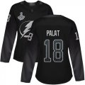 Cheap Adidas Lightning #18 Ondrej Palat Black Alternate Authentic Women's 2020 Stanley Cup Champions Stitched NHL Jersey