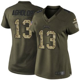 Wholesale Cheap Nike Eagles #13 Nelson Agholor Green Women\'s Stitched NFL Limited 2015 Salute to Service Jersey