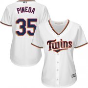 Wholesale Cheap Twins #35 Michael Pineda White Home Women's Stitched MLB Jersey