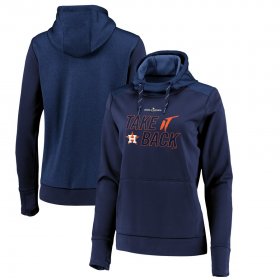 Wholesale Cheap Houston Astros Majestic Women\'s 2019 World Series Bound Authentic Collection Pullover Hoodie Navy