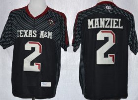 Wholesale Cheap Texas A&M Aggies #2 Johnny Manziel 2013 Black Jersey