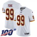 Wholesale Cheap Nike Redskins #99 Chase Young White Men's Stitched NFL 100th Season Vapor Untouchable Limited Jersey