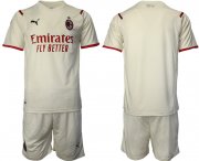 Wholesale Cheap Men 2021-2022 Club AC Milan away cream blank Soccer Jersey
