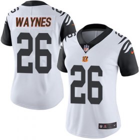 Wholesale Cheap Nike Bengals #26 Trae Waynes White Women\'s Stitched NFL Limited Rush Jersey