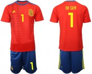 Wholesale Cheap Spain #1 De Gea Home Soccer Country Jersey