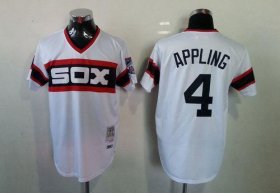 Wholesale Cheap Mitchell And Ness 1983 White Sox #4 Luke Appling White Throwback Stitched MLB Jersey
