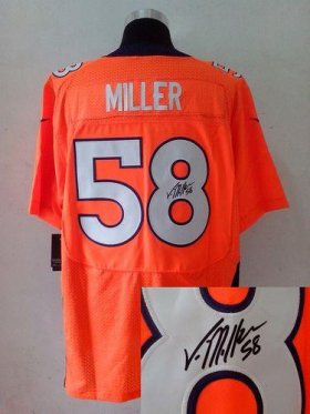 Wholesale Cheap Nike Broncos #58 Von Miller Orange Team Color Men\'s Stitched NFL Elite Autographed Jersey