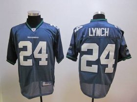 Wholesale Cheap Seahawks #24 Marshawn Lynch Blue Stitched NFL Jersey