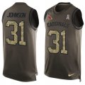 Wholesale Cheap Nike Cardinals #31 David Johnson Green Men's Stitched NFL Limited Salute To Service Tank Top Jersey