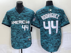 Wholesale Cheap Men\'s Seattle Mariners #44 Julio Rodriguez Teal 2023 All Star Cool Base With Patch Stitched Baseball Jersey