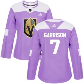 Wholesale Cheap Adidas Golden Knights #7 Jason Garrison Purple Authentic Fights Cancer Women\'s Stitched NHL Jersey