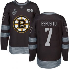Wholesale Cheap Adidas Bruins #7 Phil Esposito Black 1917-2017 100th Anniversary Stanley Cup Final Bound Stitched NHL Jersey