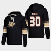 Wholesale Cheap Anaheim Ducks #30 Ryan Miller Black adidas Lace-Up Pullover Hoodie