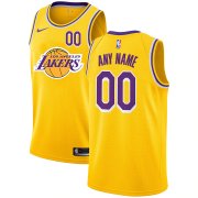 Wholesale Cheap Lakers Customized Yellow Nike City Edition Number Swingman Jersey