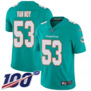 Wholesale Cheap Nike Dolphins #53 Kyle Van Noy Aqua Green Team Color Youth Stitched NFL 100th Season Vapor Untouchable Limited Jersey