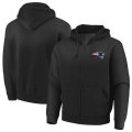 Wholesale Cheap New England Patriots Majestic Cap Logo Full-Zip Hoodie Black