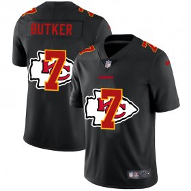 Wholesale Cheap Kansas City Chiefs #7 Harrison Butker Men\'s Nike Team Logo Dual Overlap Limited NFL Jersey Black