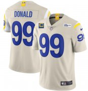 Wholesale Cheap Men's Los Angeles Rams 2022 #99 Aaron Donald Bone White With 4-star C Patch Stitched NFL Jersey