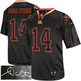 Wholesale Cheap Nike Bengals #14 Andy Dalton Lights Out Black Men\'s Stitched NFL Elite Autographed Jersey