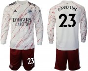 Wholesale Cheap Men 2020-2021 club Arsenal away long sleeve 23 white Soccer Jerseys