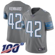 Wholesale Cheap Nike Lions #42 Devon Kennard Gray Men's Stitched NFL Limited Rush 100th Season Jersey