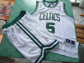 Wholesale Cheap Boston Celtics 5 Kevin Garnett white color Swingman Basketball Suit