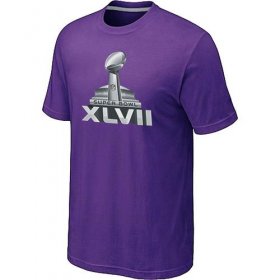 Wholesale Cheap NFL Super Bowl XLVII Logo T-Shirt Purple