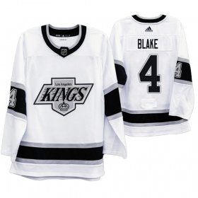 Wholesale Cheap Los Angeles Kings #4 Rob Blake Men\'s Adidas 2019-20 Heritage White Throwback 90s NHL Jersey