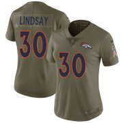 Wholesale Cheap Nike Broncos #30 Phillip Lindsay Olive Women's Stitched NFL Limited 2017 Salute to Service Jersey