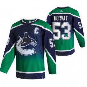 Wholesale Cheap Vancouver Canucks #53 Bo Horvat Green Men\'s Adidas 2020-21 Reverse Retro Alternate NHL Jersey