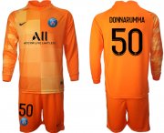 Wholesale Cheap Men 2021-2022 ClubParis Saint-Germainorange red goalkeeper Long Sleeve 50 Soccer Jersey