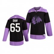 Wholesale Cheap Chicago Blackhawks #65 Andrew Shaw Adidas Men's Hockey Fights Cancer Practice NHL Jersey Black