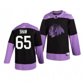 Wholesale Cheap Chicago Blackhawks #65 Andrew Shaw Adidas Men\'s Hockey Fights Cancer Practice NHL Jersey Black