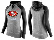 Wholesale Cheap Women's Nike San Francisco 49ers Performance Hoodie Grey & Black
