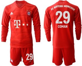 Wholesale Cheap Bayern Munchen #29 Coman Home Long Sleeves Soccer Club Jersey