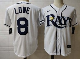 Wholesale Cheap Men\'s Tampa Bay Rays #8 Brandon Lowe White Stitched MLB Cool Base Nike Jersey