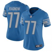 Wholesale Cheap Nike Lions #77 Frank Ragnow Light Blue Team Color Women's Stitched NFL Vapor Untouchable Limited Jersey