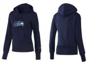 Wholesale Cheap Women's Seattle Seahawks Logo Pullover Hoodie Blue