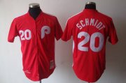 Wholesale Cheap Mitchell And Ness Phillies #20 Mike Schmidt Red Stitched MLB Jersey
