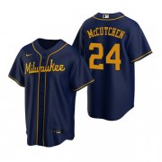 Wholesale Cheap Men's Milwaukee Brewers #24 Andrew McCutchen Navy Cool Base Stitched Jersey