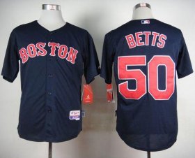 Wholesale Cheap Red Sox #50 Mookie Betts Dark Blue Cool Base Stitched MLB Jersey