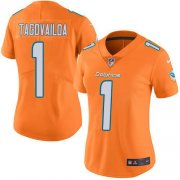 Wholesale Cheap Nike Dolphins #1 Tua Tagovailoa Orange Women's Stitched NFL Limited Rush Jersey