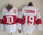 Wholesale Cheap Red Wings #19 Steve Yzerman White Winter Classic CCM Throwback Stitched NHL Jersey