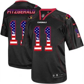 Wholesale Cheap Nike Cardinals #11 Larry Fitzgerald Black Men\'s Stitched NFL Elite USA Flag Fashion Jersey