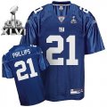 Wholesale Cheap Giants #21 Kenny Phillips Blue Super Bowl XLVI Embroidered NFL Jersey
