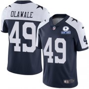 Wholesale Cheap Nike Cowboys #49 Jamize Olawale Navy Blue Thanksgiving Men's Stitched With Established In 1960 Patch NFL Vapor Untouchable Limited Throwback Jersey